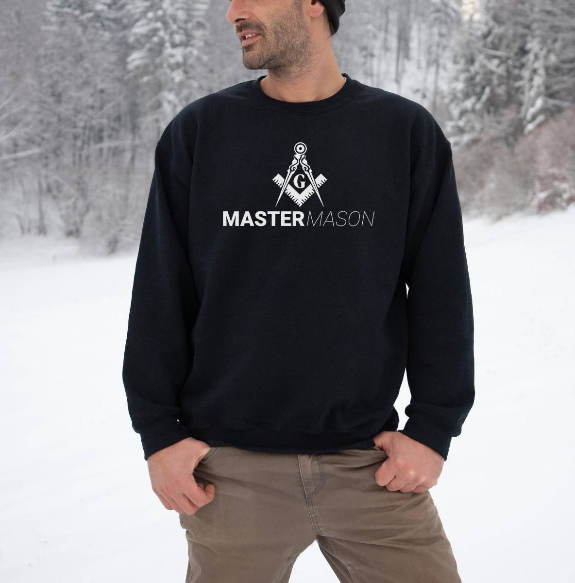 Master Mason Blue Lodge Sweatshirt - Black Square and Compass G Ugly - Bricks Masons