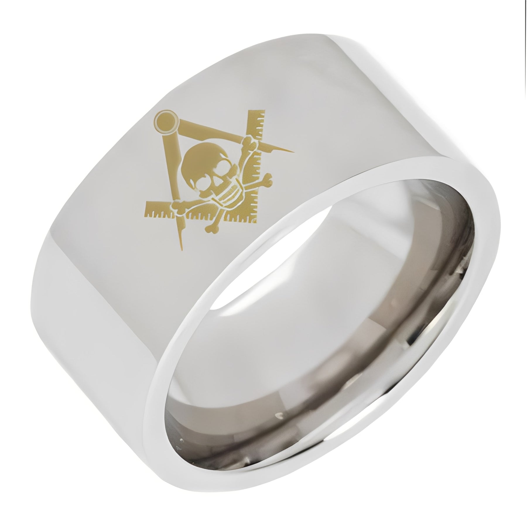 Widows Sons Ring - 8MM Pipe Silver Tungsten - Bricks Masons